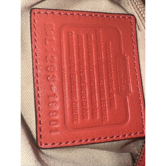 Coach Legacy Leather Mini Duffle Crossbody Bag in Red/Coral 19901 - Picture 12 of 16